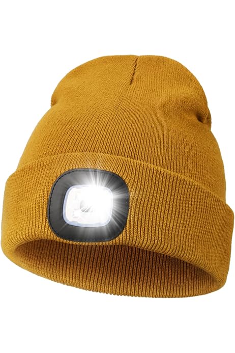 isecai Whimgy Beanie Brown×Yellow